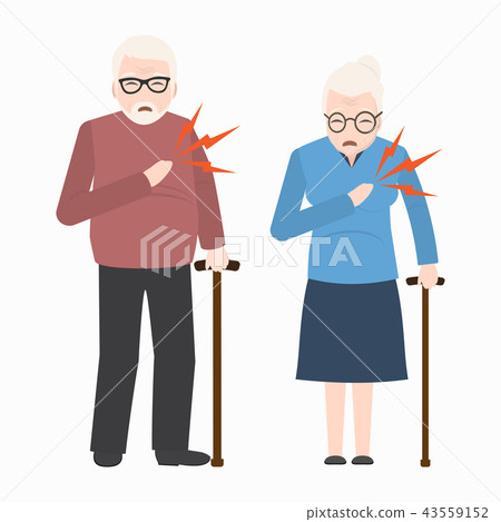 Heart patient elderly, Chest patients icon 43559152