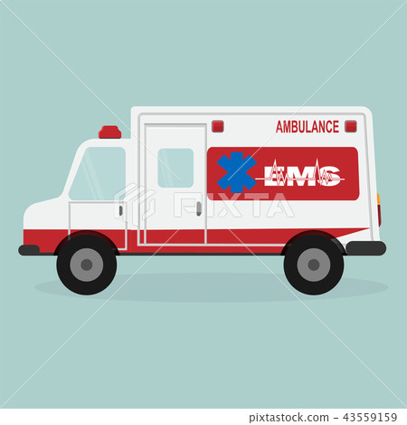 Ambulance and emergency text icon 43559159