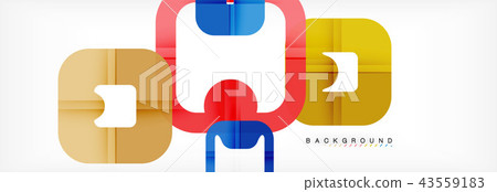 Square geometric background, multicolored template for business or technology presentation or web 43559183