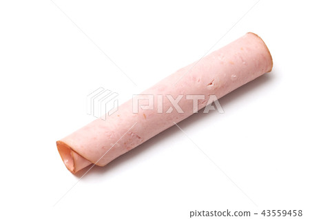 closeup of sliced chicken on white background closeup of sliced chicken on white background 43559458