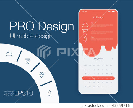 Weather UI. Material Design. Stock Vector illustration Weather UI. Material Design. Stock Vector illustration 43559716