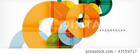Colorful rings on grey background, modern geometric pattern design. Vector business or technology Colorful rings on grey background, modern geometric pattern design. Vector business or technology 43559717
