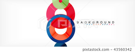Colorful rings on grey background, modern geometric pattern design. Vector business or technology 43560342