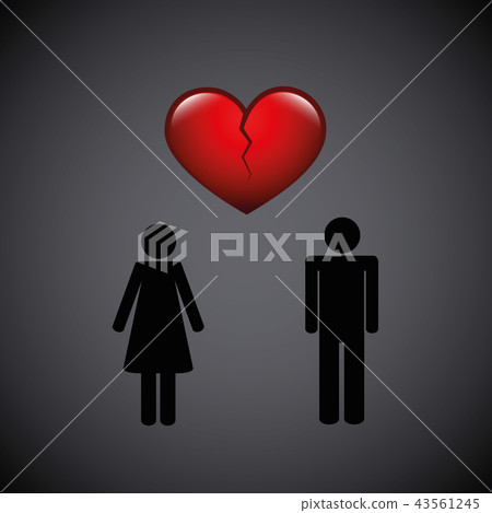 separation between man and woman pictogram separation between man and woman pictogram 43561245
