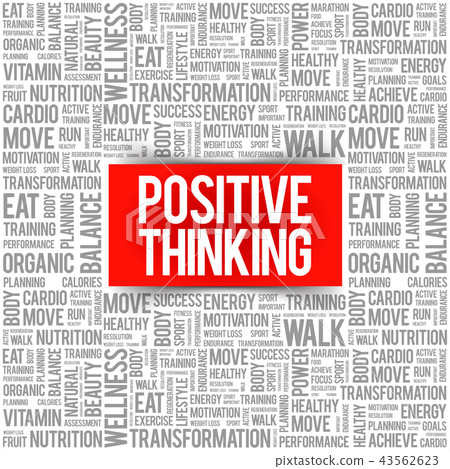 Positive thinking word cloud collage 43562623