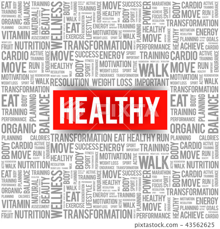 HEALTHY word cloud, fitness HEALTHY word cloud, fitness 43562625