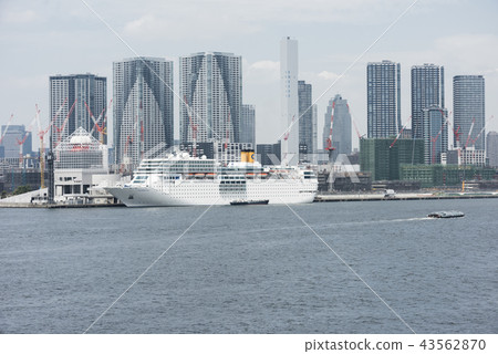 Costa Neo Romantica anchored at Harumi Pier - Stock Photo