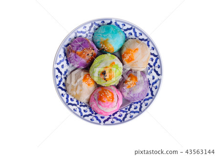Colorful Chinese pastry moon cake Colorful Chinese pastry moon cake 43563144
