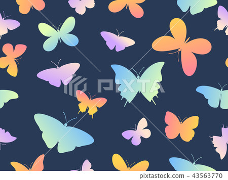 Vector illustration seamless colorful butterfly - Stock Illustration ...