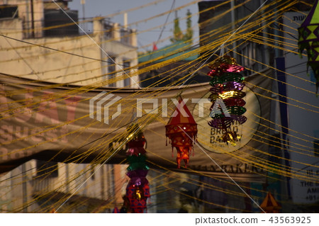 India Twilight of New Delhi Backpackers Holy Land Main Bazaar Skyline Diwali Decoration India Twilight of New Delhi Backpackers Holy Land Main Bazaar Skyline Diwali Decoration 43563925