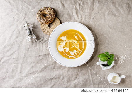 Pumpkin or carrot soup 43564521