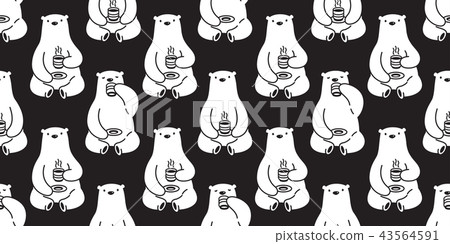 bear Seamless pattern vector polar bear coffee tea 43564591
