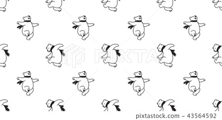 Bear seamless pattern vector polar bear dance 43564592