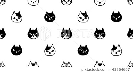 cat breed seamless pattern cat head vector neko 43564607