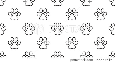 Dog Paw Seamless Pattern vector Cat Paw puppy  43564616