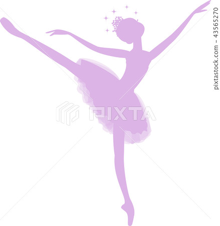 芭蕾芭蕾舞女演員剪影蔓藤花紋丁香 43565270