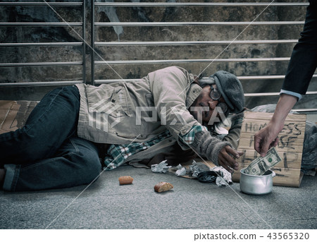 Dirty homeless in the city 43565320
