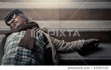 Dirty homeless in the city 43565326