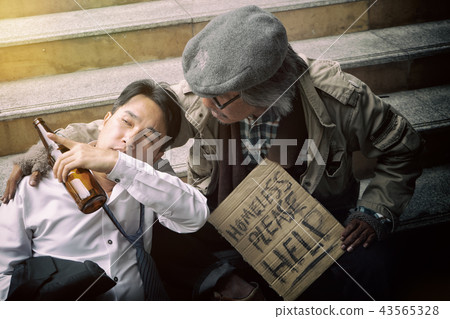 Dirty homeless in the city 43565328