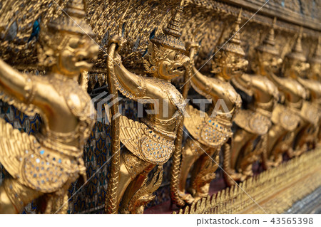 The golden garuda sculptures in church 43565398
