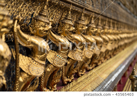The golden garuda sculptures in church 43565403