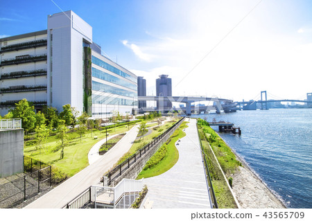 Terrace of a green office town Terrace of a green office town 43565709