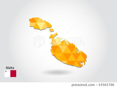 Geometric polygonal style vector map 43565786