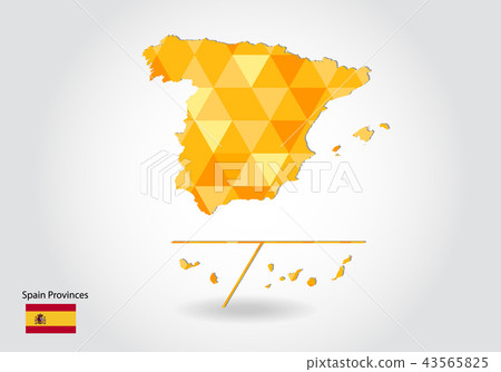 Geometric polygonal style vector map 43565825