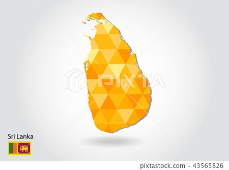 Geometric polygonal style vector map 43565826