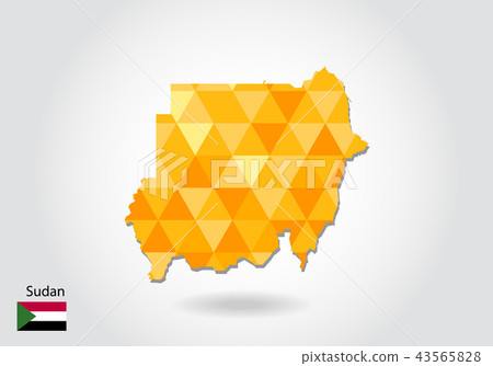 Geometric polygonal style vector map 43565828