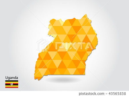 Geometric polygonal style vector map 43565838