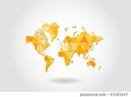 Geometric polygonal style vector map 43565847