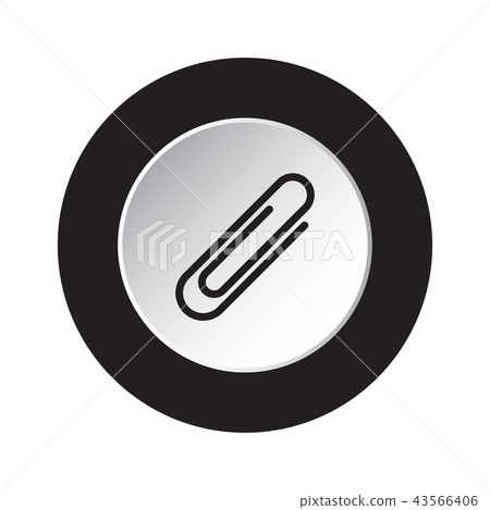 round black, white icon - paper clip, paperclip round black, white icon - paper clip, paperclip 43566406
