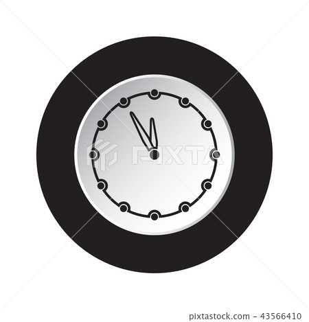 round black, white button icon - last minute clock round black, white button icon - last minute clock 43566410
