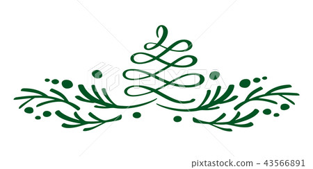 Vector vintage hand drawn decorative calligraphic design elements. Flourish Christmas decor Vector vintage hand drawn decorative calligraphic design elements. Flourish Christmas decor 43566891