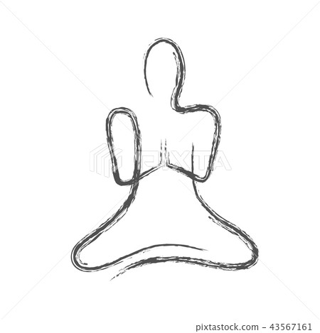 hand drawing person in meditation pose on white background hand drawing person in meditation pose on white background 43567161