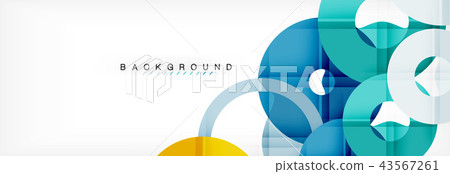 Colorful rings on grey background, modern geometric pattern design. Vector business or technology 43567261