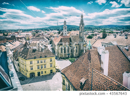 Historic Main square from Fire tower, Sopron Historic Main square from Fire tower, Sopron 43567643