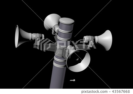 Disaster prevention broadcast image (black background) 43567668