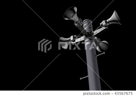 Disaster prevention broadcast image (black background) 43567675