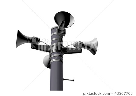 Disaster prevention broadcast image (white background) 43567703