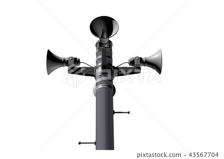 Disaster prevention broadcast image (white background) 43567704