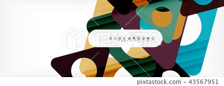 Abstract geometric background. Modern overlapping triangles. Unusual color shapes for your message 43567951
