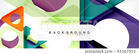 Geometric background, circles and triangles shapes banner. Illustration for business brochure or 43567953