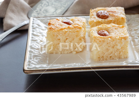 Pieces Basbousa Traditional Arabic Semolina Cake Pieces Basbousa Traditional Arabic Semolina Cake 43567989