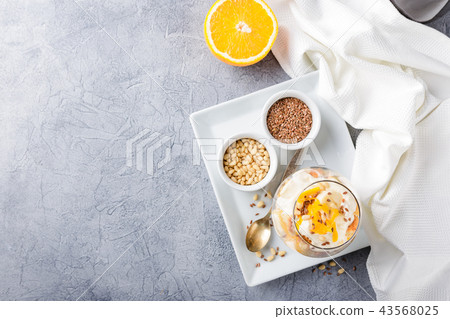 Healthy layered dessert trifle Healthy layered dessert trifle 43568025