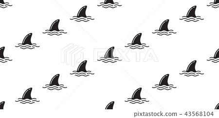 Shark Fin Seamless Pattern Dolphin Vector Isolated 插圖素材 圖庫