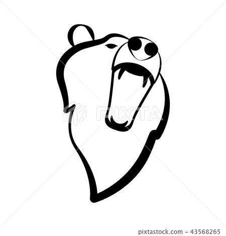 Outline of a bear roaring Outline of a bear roaring 43568265
