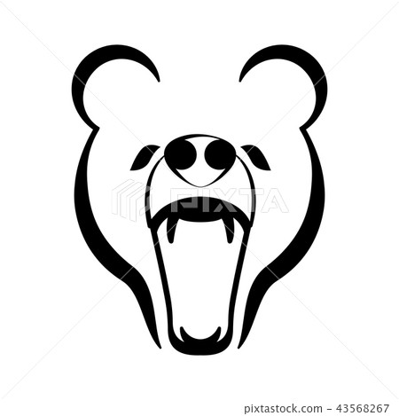 Outline of a bear roaring Outline of a bear roaring 43568267