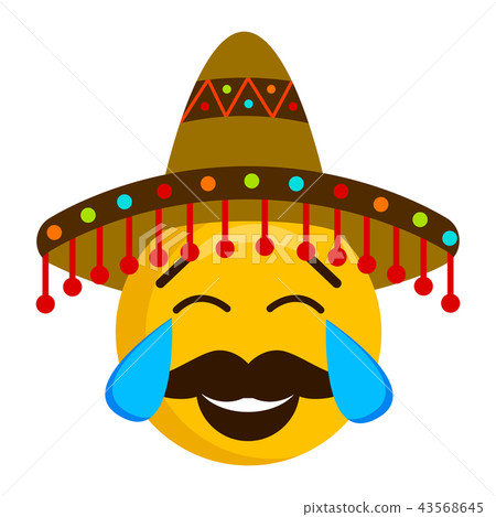 Happy emoji with a mexican hat 43568645